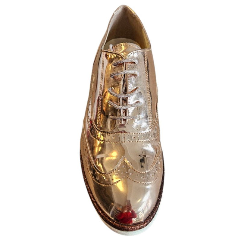 Pantofi oxford dama rose gold lucios Primadona marimea 39 Pantofi oxford dama rose gold lucios Primadona marimea 39