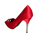 Sandale dama rosii din satin,toc subțire 9cm - Apart, mărimea 36 Sandale dama rosii din satin,toc subțire 9cm - Apart, mărimea 36