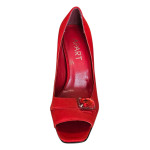 Sandale dama rosii din satin,toc subțire 9cm - Apart, mărimea 36 Sandale dama rosii din satin,toc subțire 9cm - Apart, mărimea 36