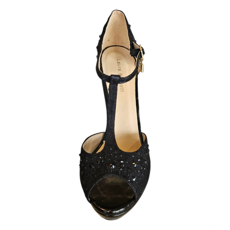 Sandale dama cu toc Laura Biagiotti negre ,marimea 41 Sandale dama cu toc Laura Biagiotti negre ,marimea 41