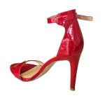 Sandale dama rosii cu toc inalt, piele ecologica lacuita - Catwalk, marimea 39 Sandale dama rosii cu toc inalt, piele ecologica lacuita - Catwalk, marimea 39